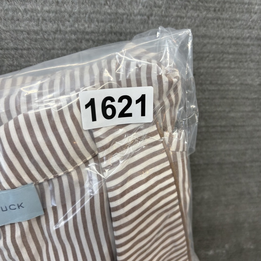 Tuckernuck Shirt Dress Women XXXL Beige Striped Florence Knee Length Classic - Picture 10 of 10